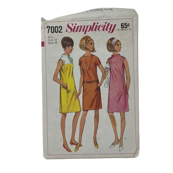 Simplicity Sewing Pattern #7002 Size 14‎ Misses One-Piece Dress Cut - Picture 1 of 2